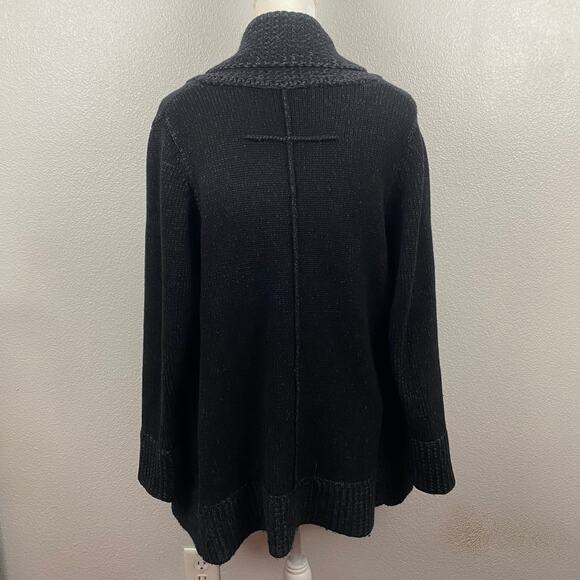 Margaret O’Leary Black Oversized Wool & Cashmere Button-Up Cardigan Sweater - S - Picture 8 of 14